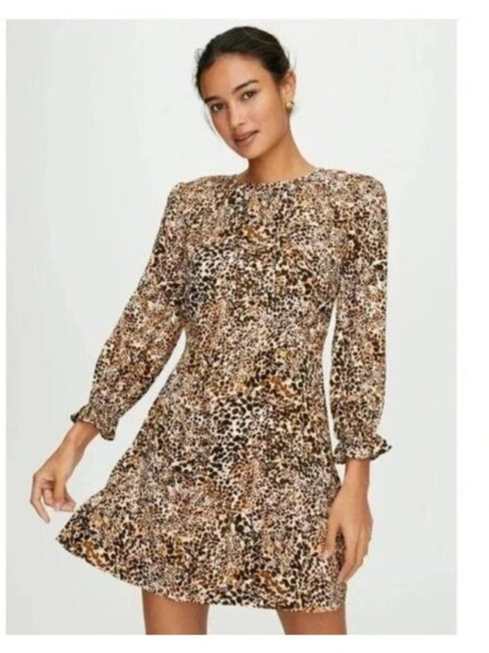 Wilfred Aritzia Baroque Animal Print Mini Dress - 0